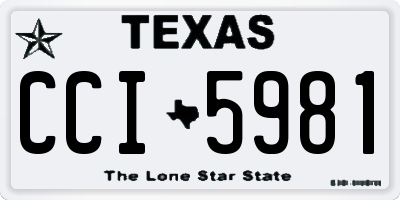 TX license plate CCI5981