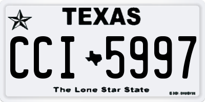 TX license plate CCI5997