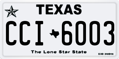TX license plate CCI6003