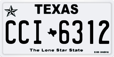 TX license plate CCI6312