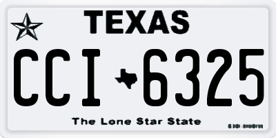 TX license plate CCI6325