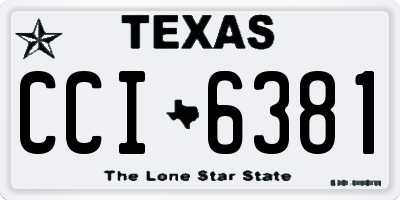 TX license plate CCI6381