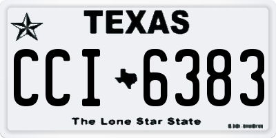 TX license plate CCI6383