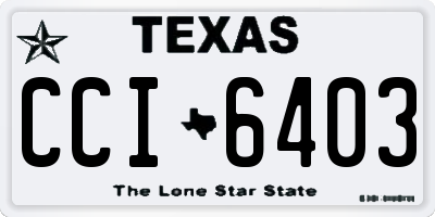 TX license plate CCI6403