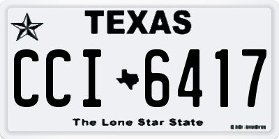 TX license plate CCI6417