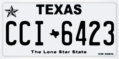TX license plate CCI6423
