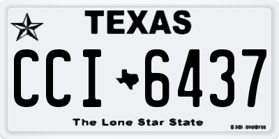 TX license plate CCI6437
