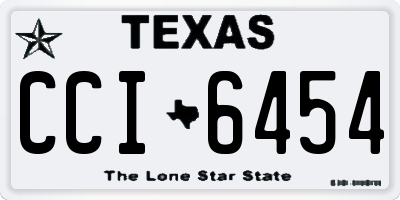 TX license plate CCI6454