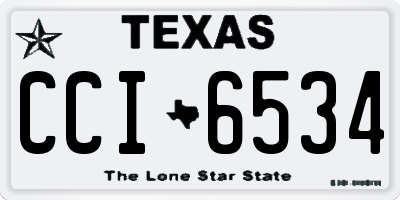 TX license plate CCI6534