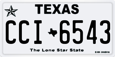 TX license plate CCI6543