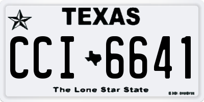 TX license plate CCI6641