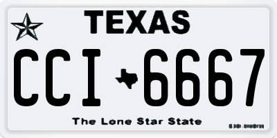 TX license plate CCI6667