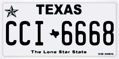 TX license plate CCI6668