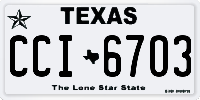 TX license plate CCI6703