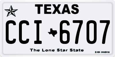 TX license plate CCI6707