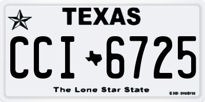 TX license plate CCI6725