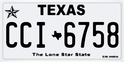 TX license plate CCI6758