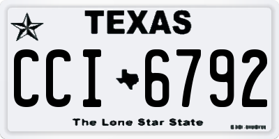 TX license plate CCI6792