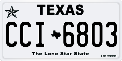 TX license plate CCI6803