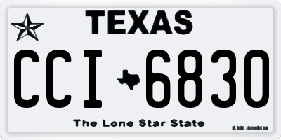 TX license plate CCI6830