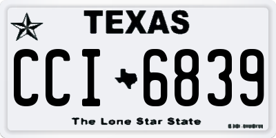 TX license plate CCI6839