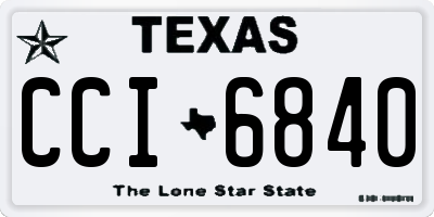 TX license plate CCI6840