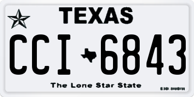 TX license plate CCI6843