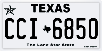 TX license plate CCI6850