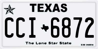 TX license plate CCI6872