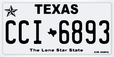 TX license plate CCI6893