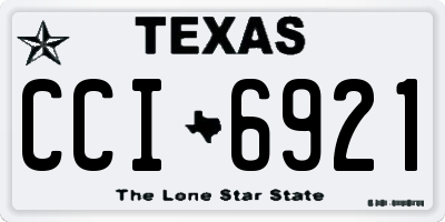 TX license plate CCI6921