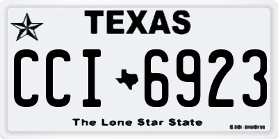 TX license plate CCI6923