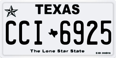 TX license plate CCI6925