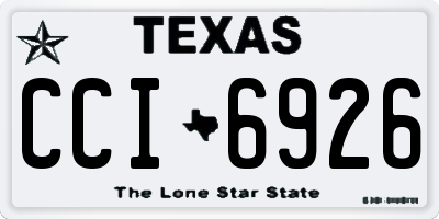 TX license plate CCI6926