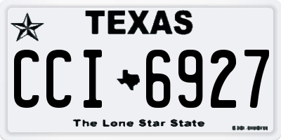 TX license plate CCI6927
