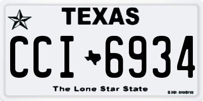 TX license plate CCI6934