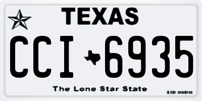 TX license plate CCI6935