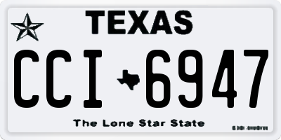 TX license plate CCI6947