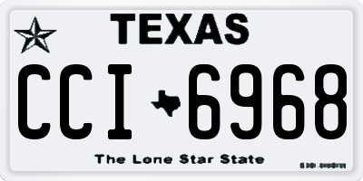 TX license plate CCI6968