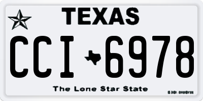 TX license plate CCI6978