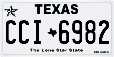 TX license plate CCI6982