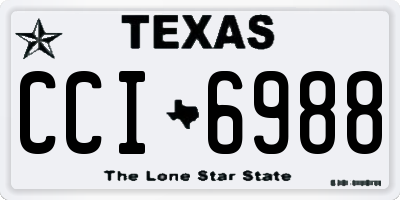 TX license plate CCI6988