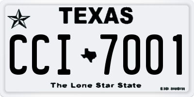 TX license plate CCI7001