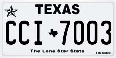 TX license plate CCI7003