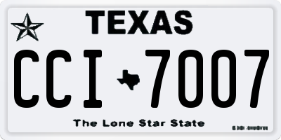 TX license plate CCI7007