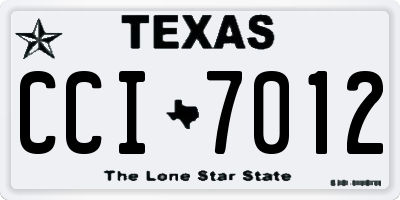 TX license plate CCI7012