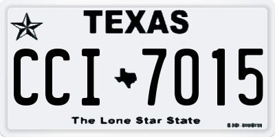 TX license plate CCI7015