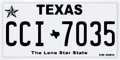 TX license plate CCI7035
