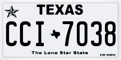 TX license plate CCI7038