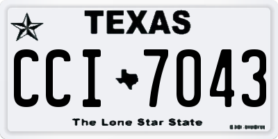 TX license plate CCI7043